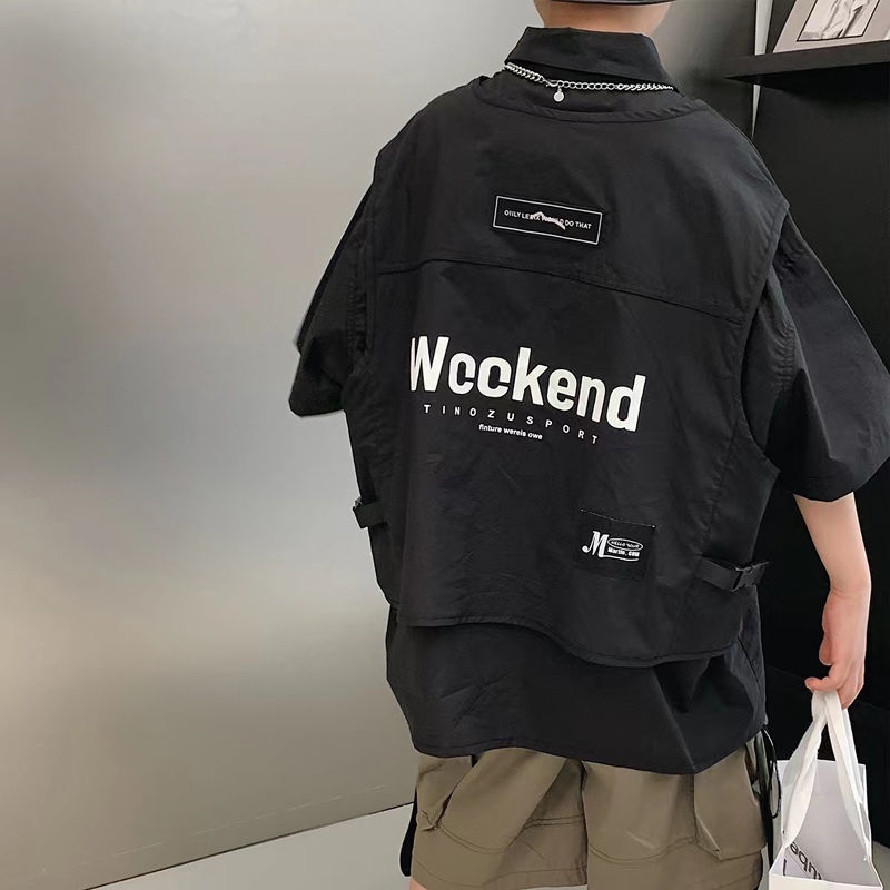 Áo Sơ Mi Ngắn Tay Họa Tiết Kẻ Sọc Thời Trang Mùa Hè Hàn Quốc Cho Bé Trai