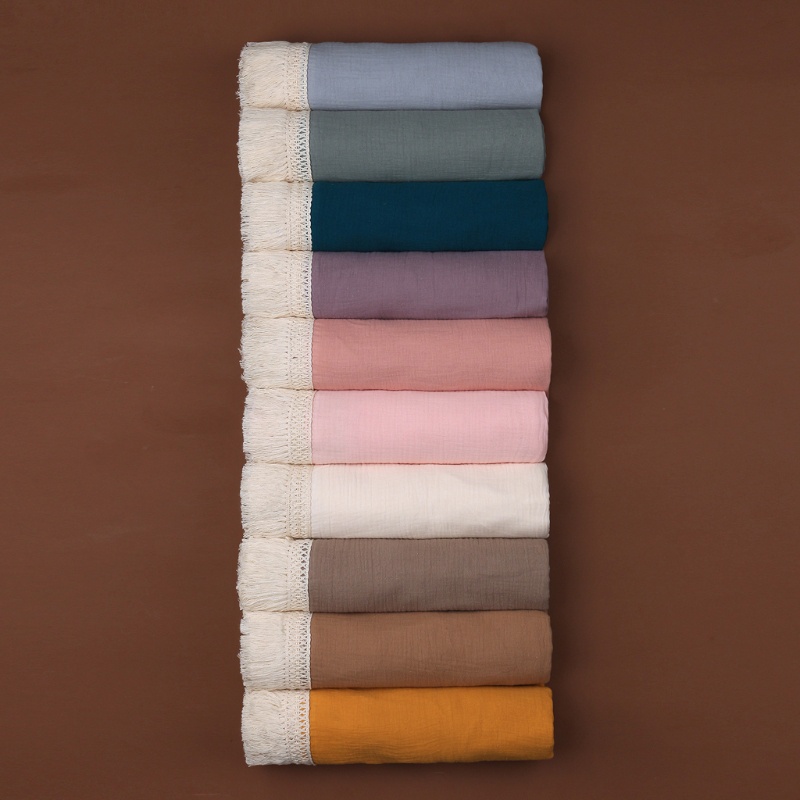 Chăn Quấn Em Bé Bằng Cotton Phối Tua Rua Trang Trí Giường Ngủ