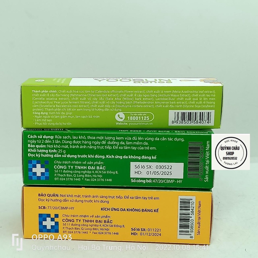 KEM BÔI DA YOOSUN RAU MÁ, YOOSUN NGHỆ, YOOSUN ACNES