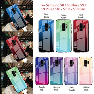 Ốp điện thoại kính cường lực hiệu ứng đổi màu cho Samsung S10e S8 S9 S10 Plus