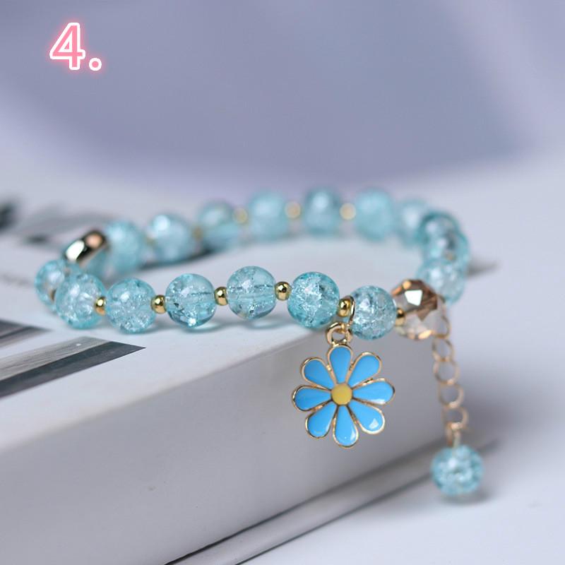 Fashion Crystal Daisy Flower Charm Bracelet for Women Fine Jewelry Bangles