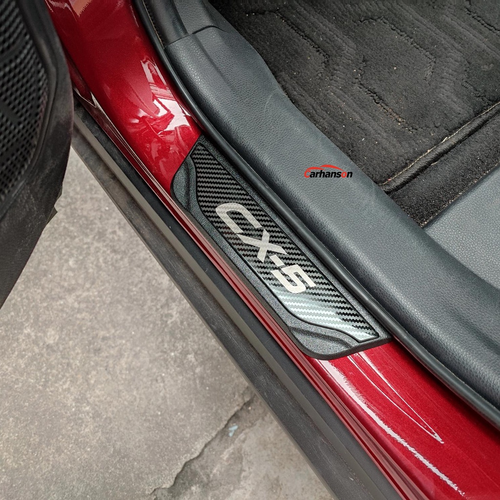 Miếng Dán Bảo Vệ Bàn Đạp Cửa Xe Hơi Mazda CX5 CX-5 2013-2023 Bằng Thép Không Gỉ