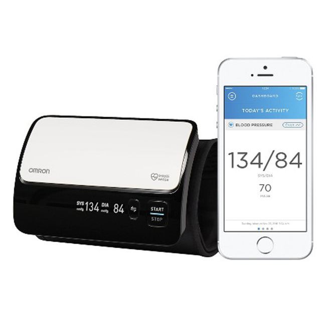 Máy đo huyết áp Omron HEM-7600T Siêu cao cấp, Kết nối Bluetooth, không dây, dễ sử dụng, 1 nút chạm