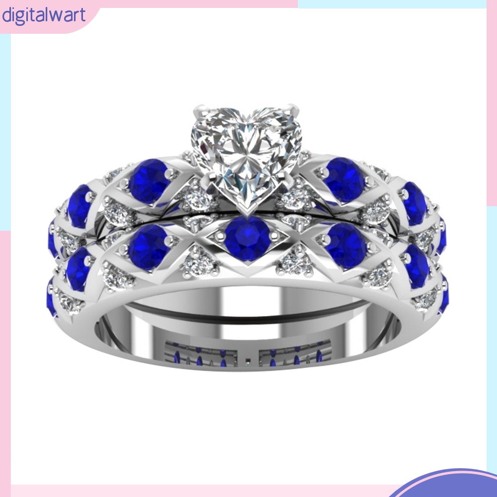 Nhẫn Hợp Kim Mặt Hình Trái Tim Đính Đá Xinh Xắn Cho Nữ