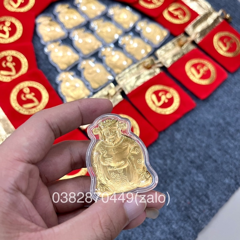 [Sỉ Giá Tốt] Combo 100 Ông Thần Tài Mạ Vàng Kèm Túi Nhung Phúc Lộc