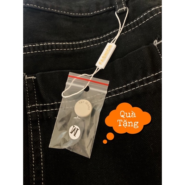 Quần jean nữ lưng cao ống rộng dáng suông màu đen cạp cao Gauni GD60 | BigBuy360 - bigbuy360.vn