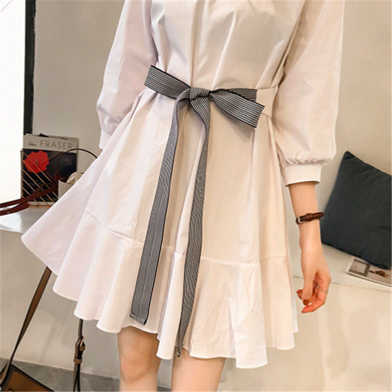 Váy nữ ❤FREESHIP ❤Váy nữ tay dài - chất thô đũi mềm, cột nơ 2 kiểu - công sở, đi tiệc siêu trẻ trung | BigBuy360 - bigbuy360.vn
