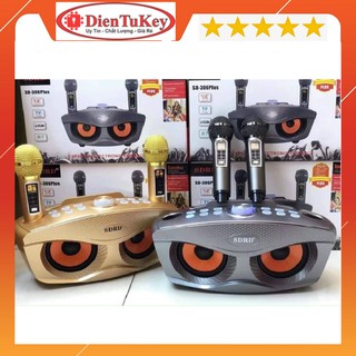Loa karaoke mini Bluetooth Di Động SDRD SD 306 Plus bản mới nhất- kèm 2 Mic hát karaoke không dây/bh 6 tháng
