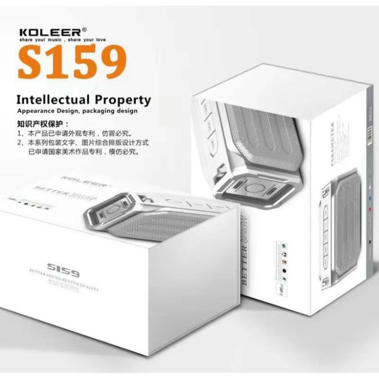 💛[HÀNG LOẠI 1] Loa Bluetooth Koleer S159 nhỏ gọn , loa chống thấm nước,mang đi chơi xa ,đeo chéo vai đươc