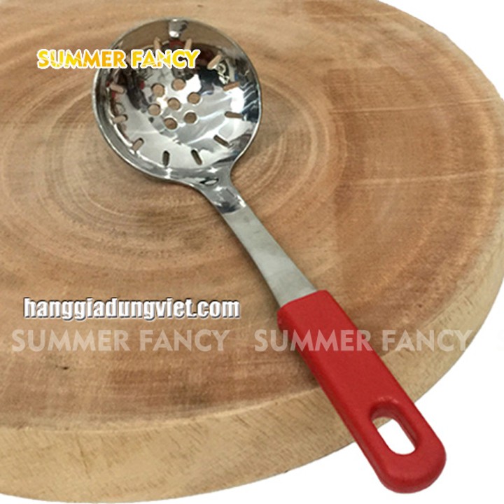 Vá vớt ráo dầu mỡ, mui múc thạch đục lỗ inox - Spoon