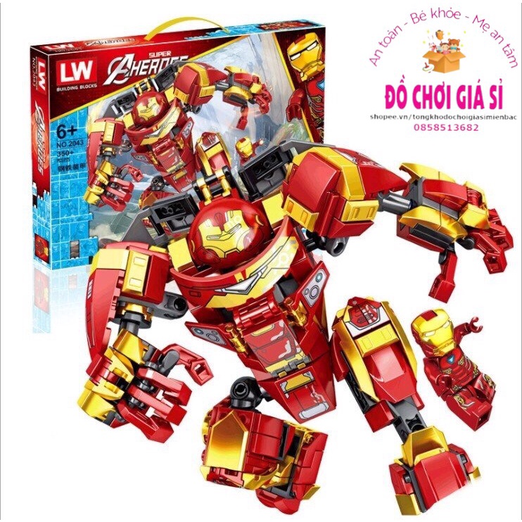Đồ chơi xếp hình lego Hulkbuster Iron man lắp ráp mô hình người sắt