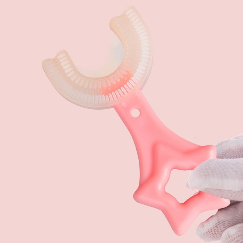 Bàn Chải Đánh Răng Đầu Chữ U 360 Độ Bằng Silicon Mềm Cho Bé