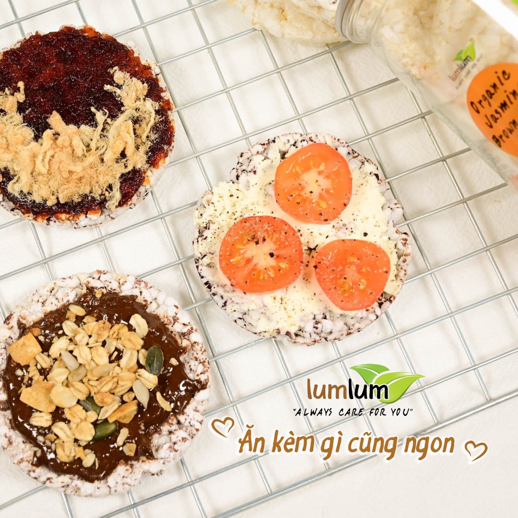 Bánh Gạo Lứt Jasmine (date 23/10/2023) Hữu Cơ Lumlum 100g – Organic Jasmine Brown Rice Cake