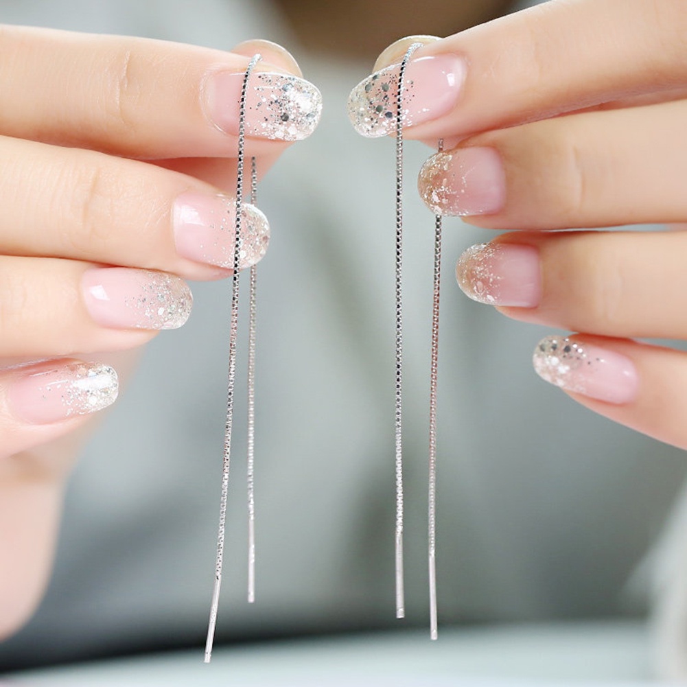 Đôi Khuyên Tai Dáng Dài Trang Trí Núm Tua Xinh Xắn Cho Nữ