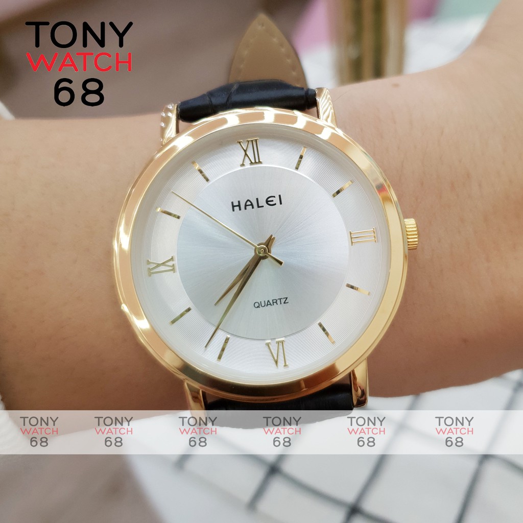 Đồng hồ nam đeo tay dây da chính hãng Halei mạ vàng thời trang giá rẻ | BigBuy360 - bigbuy360.vn