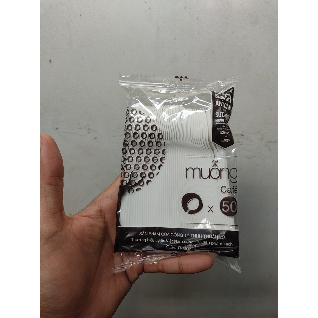 01 gói 50 muỗng nhựa tiện lợi cao cấp Thuận Lợi - Muỗng cafe dùng một lần giá rẻ