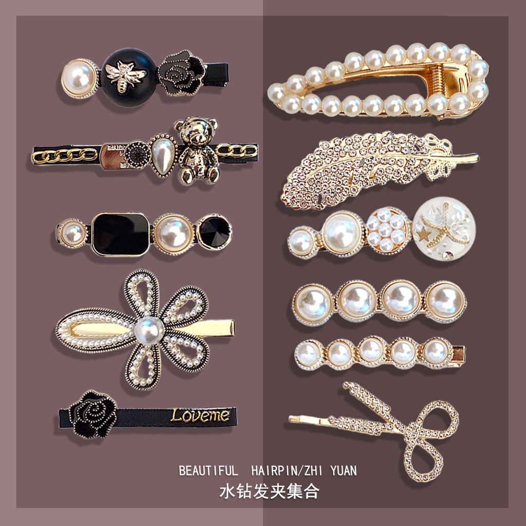 Set kẹp tóc nữ Hàn Quốc đính đá đính ngọc