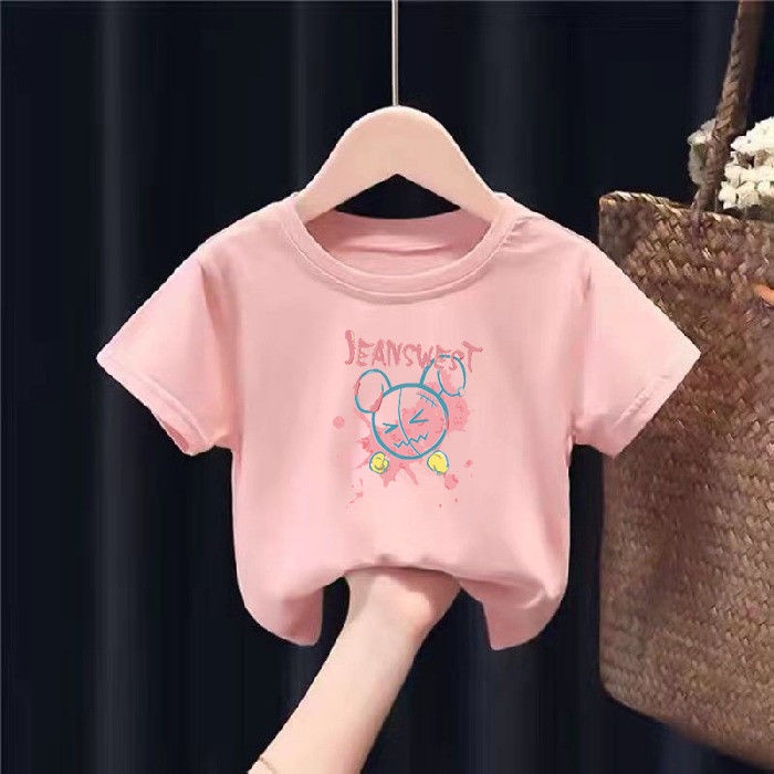 Áo Thun Cotton Cổ Tròn Tay Ngắn Phong Cách Mới Dành Cho Bé Gái 2022