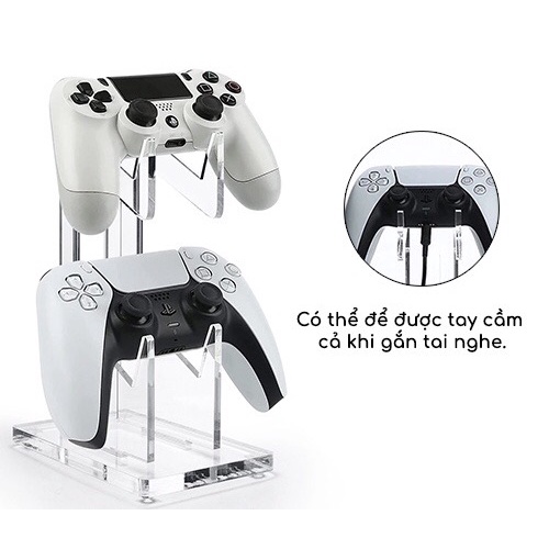 Giá đỡ 2 tầng chất liệu nhựa Acrylic trong suốt cho tay cầm máy chơi game Playstation / Xbox / Nintendo Switch