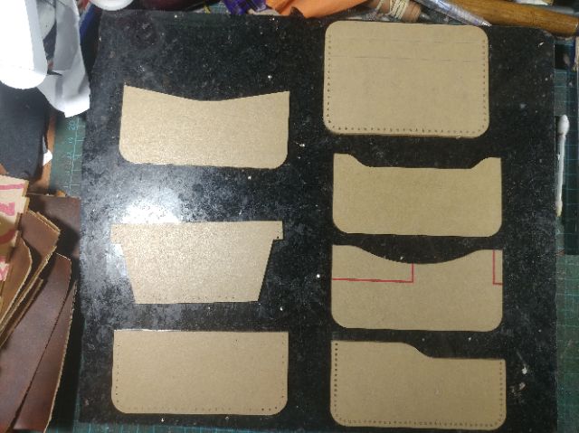 Rập Mẫu ví đựng thẻ dáng ngang dụng cụ làm da handmade