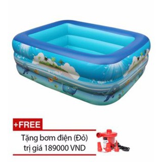 Bể bơi 3 tầng 150 x 50x 110 cm tặng kèm bơm điện