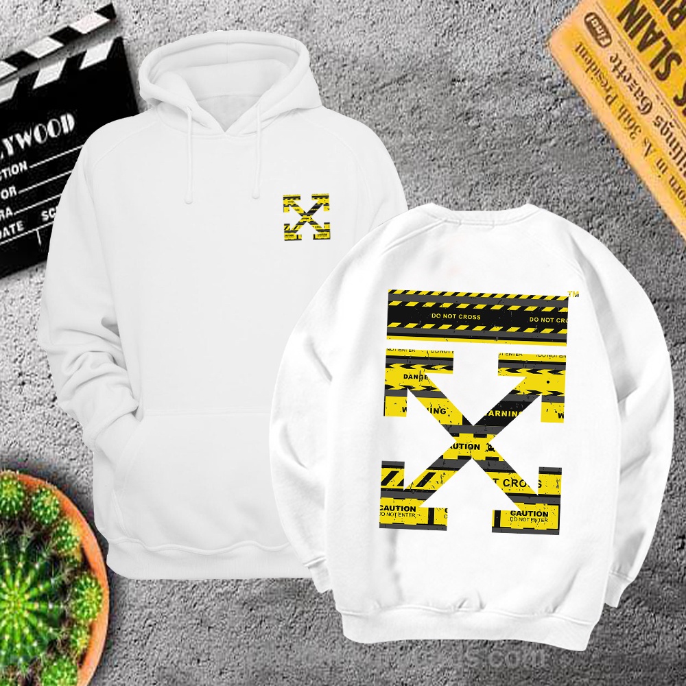 áo hoodie sweater nỉ off white caution unisex form rộng freeship toàn quốc MS04 M83 | BigBuy360 - bigbuy360.vn