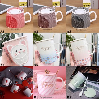 Ly Cốc Sứ Uống Trà Có Nắp Văn Phòng Nhóm 2