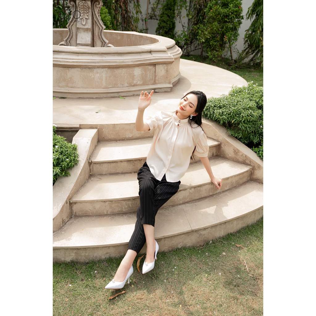 SYO- ÁO SƠ MI TƠ SỐNG CHUN NHÚM CỔ TÀU - BE A1043-22