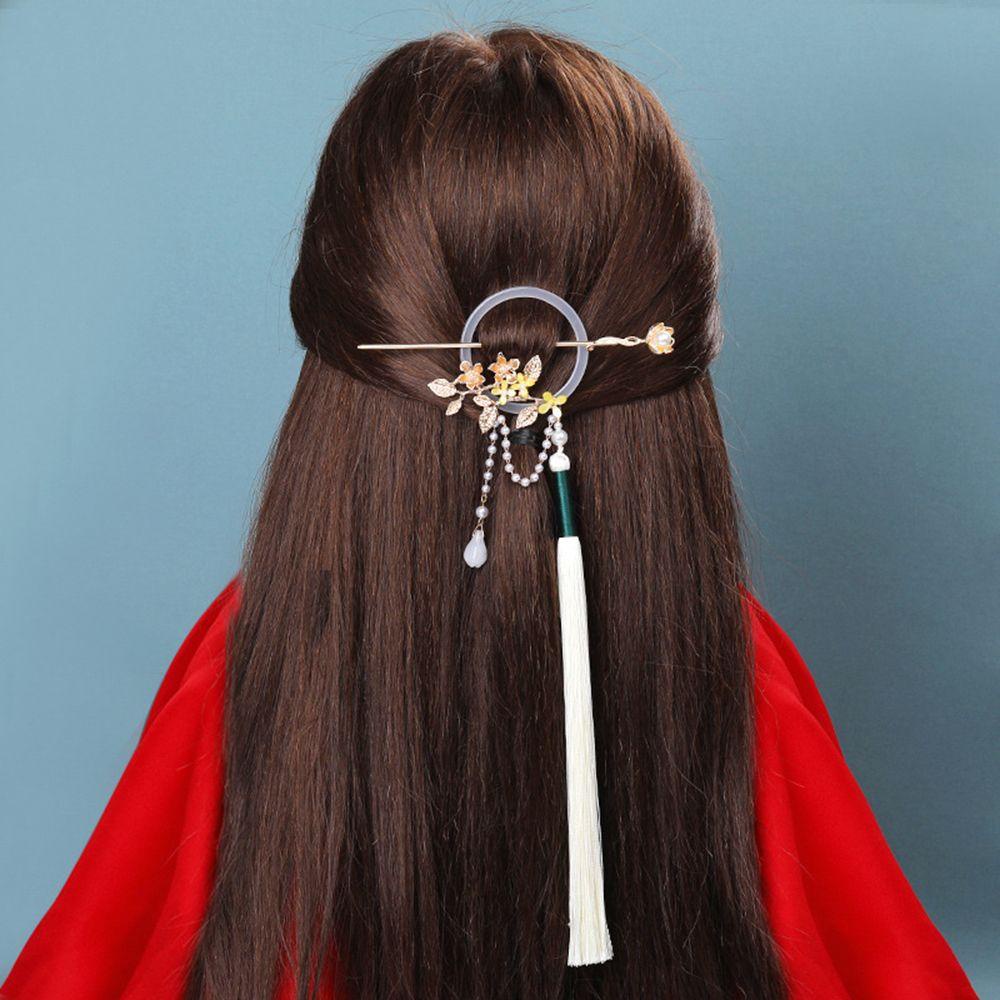 Danilo Trâm Cài Tóc Đuôi Ngựa Phong Cách Trung Hoa Cổ Điển Phối Tua Rua Thời Trang Cho Nữ