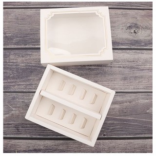 2122.001 SET 10 HỘP GIẤY MACARON TRẮNG (HỘP ĐÔI)