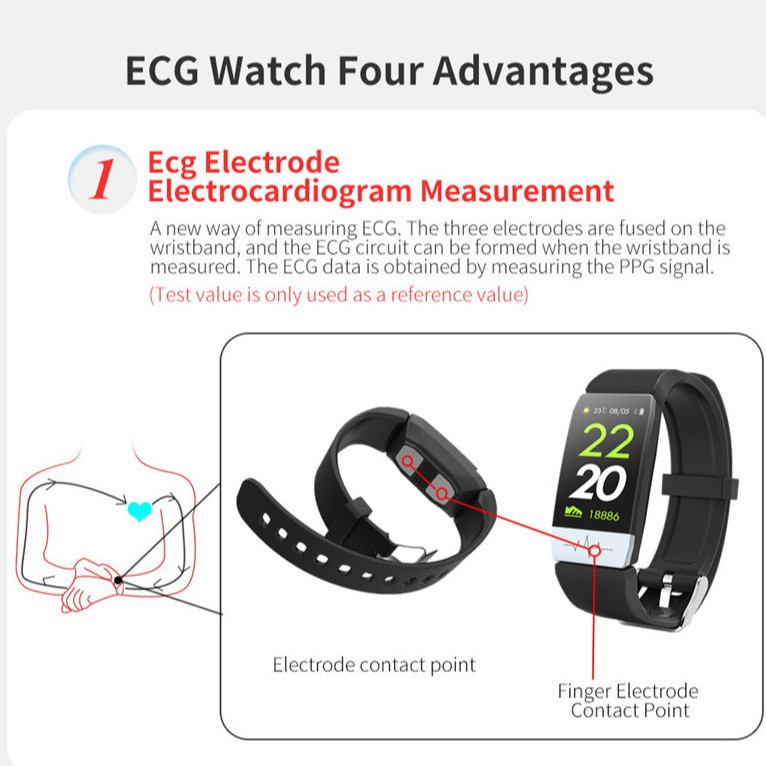 Đồng hồ thông minh EGC chống nước hỗ trợ theo dõi sức khỏe Dành cho nam Nữ