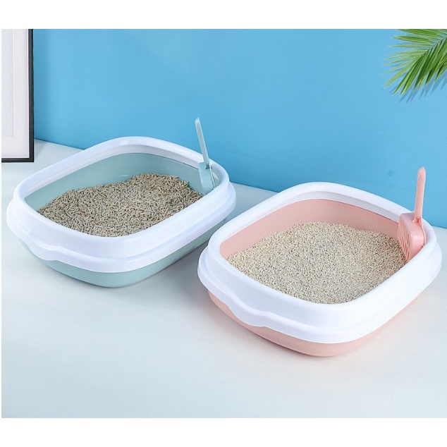 Chậu đựng cát vệ sinh cho mèo   khay cát mèo Oxygen072 Cat Litter Pan Không gian rộng lớn Khả năng chống tia nước bắn dày đặc Chậu phân mèo bán kín với Xẻng cho