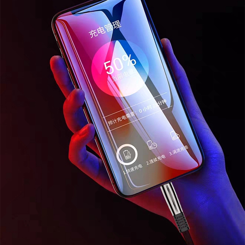 Dây cáp sạc nhanh 5A đầu 5A Fast Charging Cable Micro Usb/TypeC/IPAndroid Phone Oppo A5 Samsung A50 Quick Charger USB