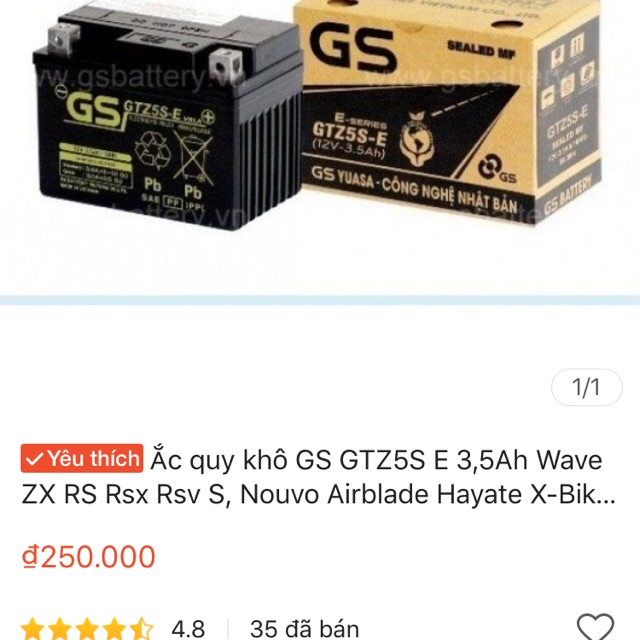 Ắc Quy khô xe Honda / Bình điện yamaha chính hãng GS