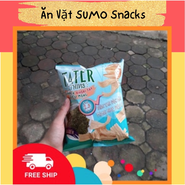 Bim Bim Snack Oishi Khoai Tây Siêu Mỏng Vị Tảo Biển Oishi gói 35/40g-Ăn Vặt Sumo Snack
