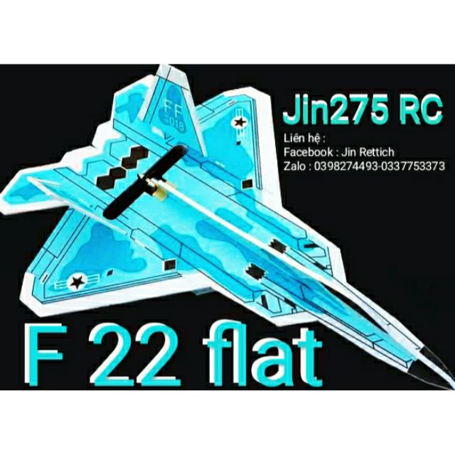 Kit máy bay f22 flat sơn sẵn( đầy đủ phụ kiện)