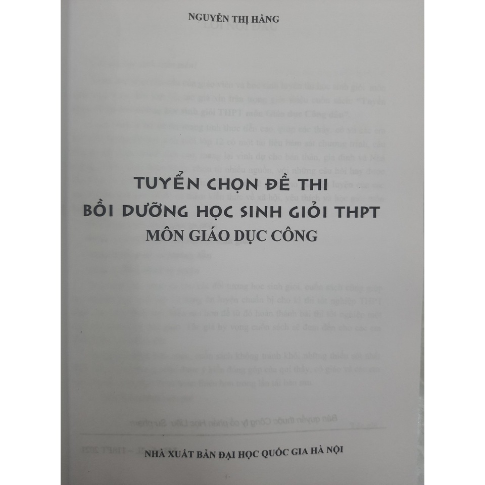 Sách -Tuyển chọn đề thi bồi dưỡng học sinh giỏi THPT môn Giáo dục công dân