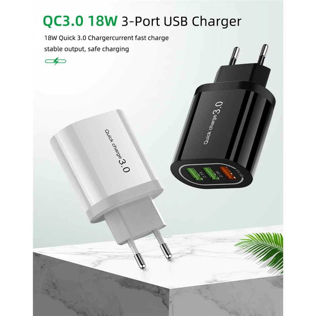 Cốc Sạc CAPARIES CPR POWER 3 - 3 Cổng USB 18W Quick Charge 3.0 - CPRPOWER3