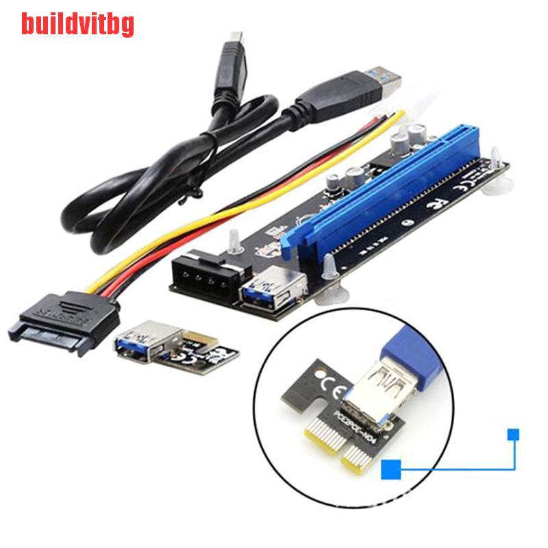 {buildvitbg}PCI-E 1x to 16x Powered USB 3.0 Extender Riser Adapter Card GVQ