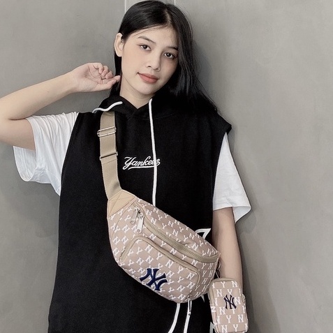 TÚI BAO TỬ M L Be  N.Y MONOGRAM WAIST BAG THỜI TRANG, KÈM TÚI NHỎ, 02 NGĂN, TRẺ TRUNG CÁ TÍNH