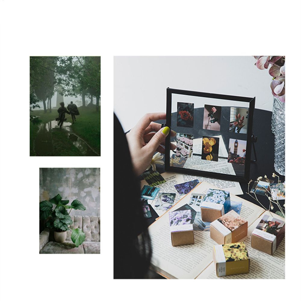 Set 100 Miếng Dán Trang Trí Sổ Tay / Nhật Ký / Album Ảnh Họa Tiết Hoa Sáng Tạo Diy
