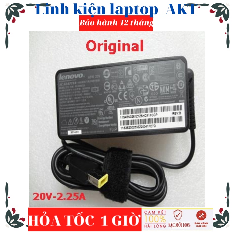 Sạc Laptop Lenovo 20V-2.25A-45W-ZIN chân vuông USB Lenovo G40 G40-30 G40-70 ThinkPad T460 T470 ThinkPad X1