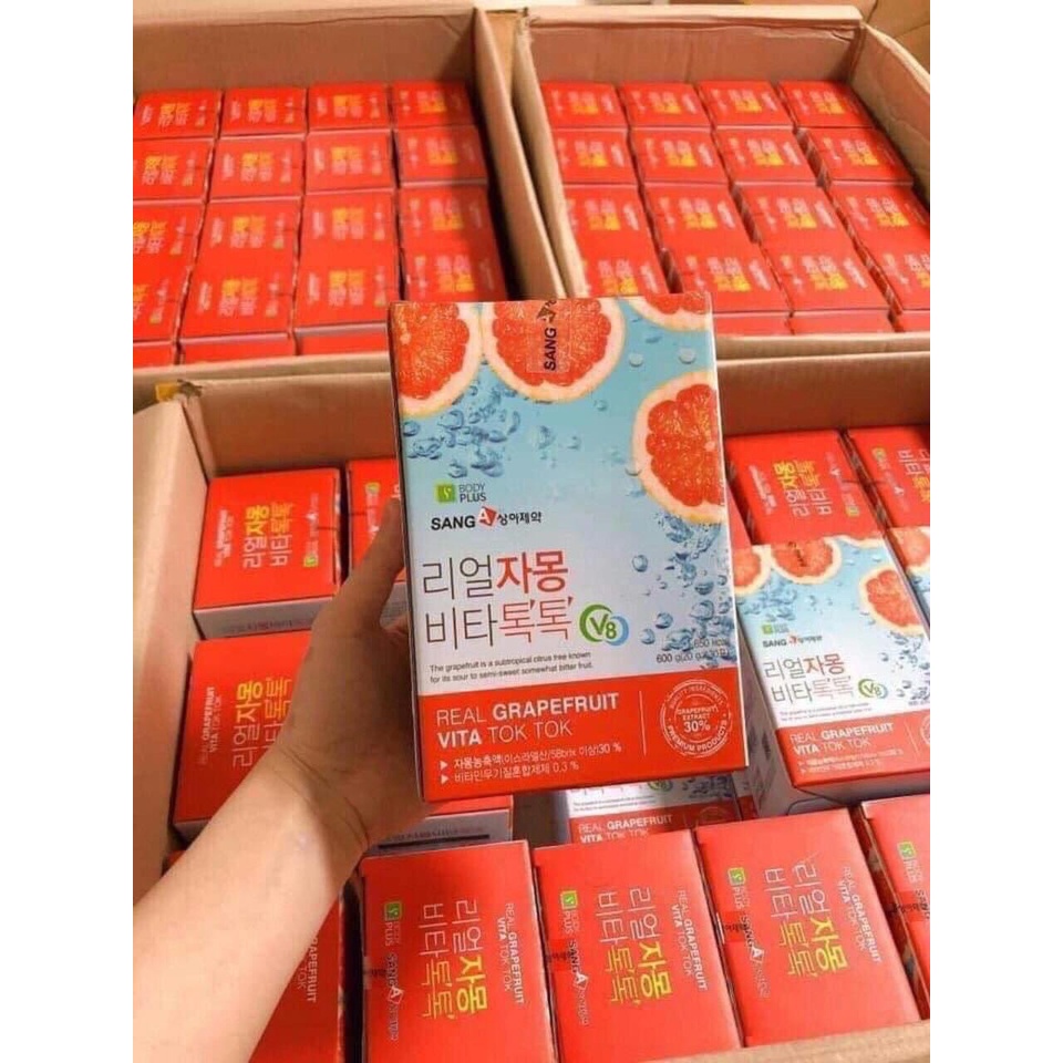 Trà Bưởi Giảm Cân Sanga Real Grapefruit Vita Tok Tok 30 Gói Hàn Quốc Chính Hãng - Bưởi Đỏ Đẹp Da Giữ Dáng