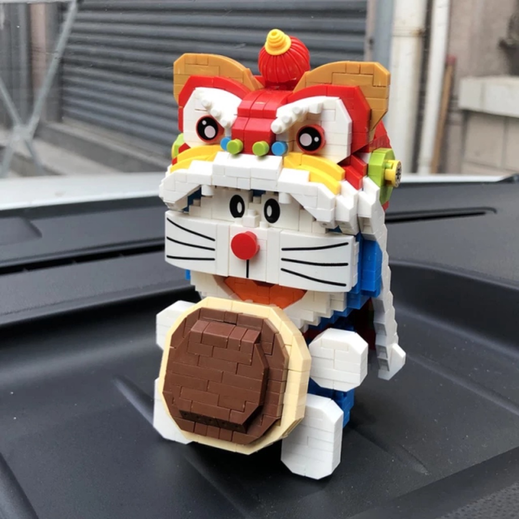 Bộ đồ chơi lắp ráp lego xếp mô hình doremon kỳ lân múa lân nanoblock trang trí quà tặng sinh nhật bé trai gái
