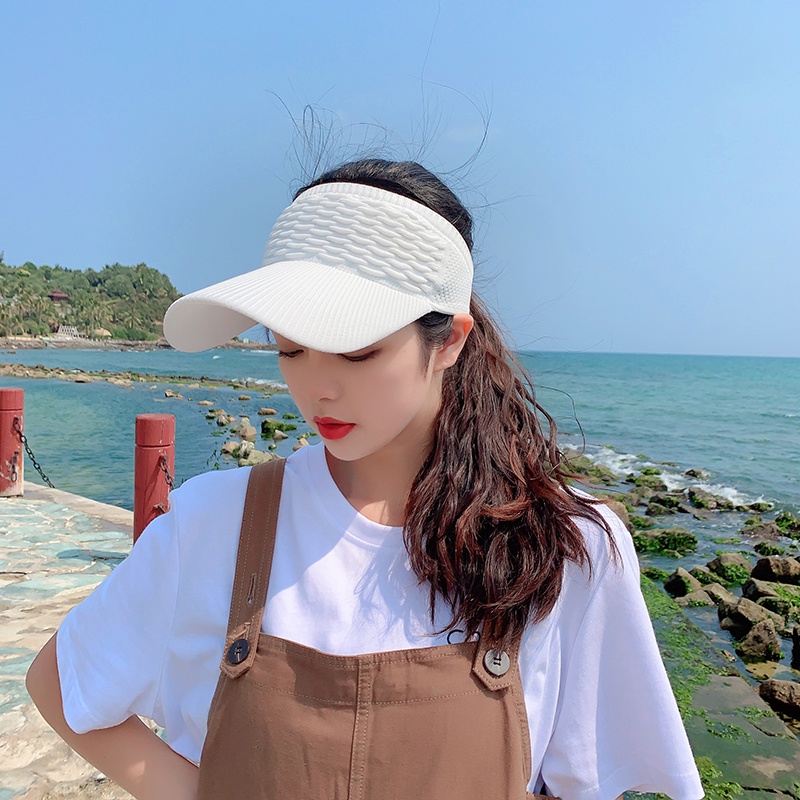 Nón Lưỡi Trai Hở Chóp Bằng Polyester Chống Tia Cực Tím/Nắng Màu Trơn Thời Trang Mùa Hè Thoáng Khí