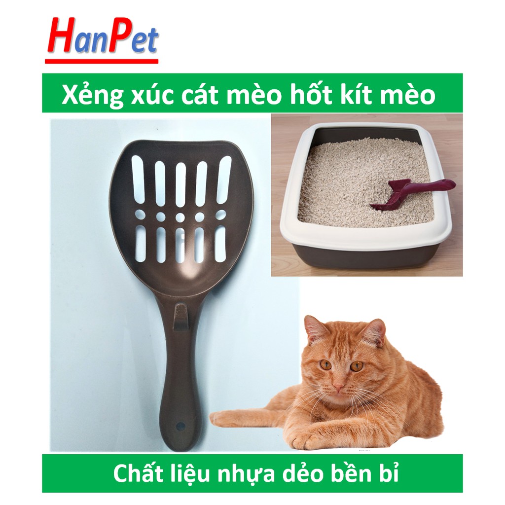 HN-SP442 - Xẻng xúc phân mèo (hanpet 4711802) hót cát mèo, xúc phân chó