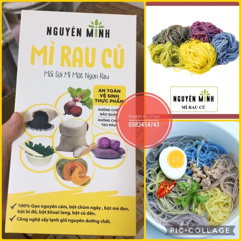 [Mã 77FMCGSALE1 giảm 10% đơn 250K] Mì rau củ mix 5 vị Nguyên Minh hộp 300gr (mỳ rau củ, mì ngũ sắc)