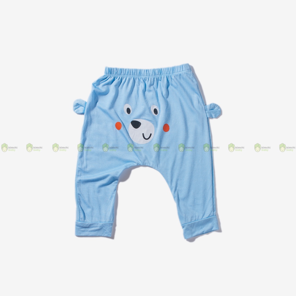 Quần Mông Thú Cho Bé Trai, Bé Gái KIMCHIBABY Vải Thun Lạnh In Hình Gấu 3D, Quần Dài Cho Bé Mặc Nhà Thu Đông KWTDQ2202