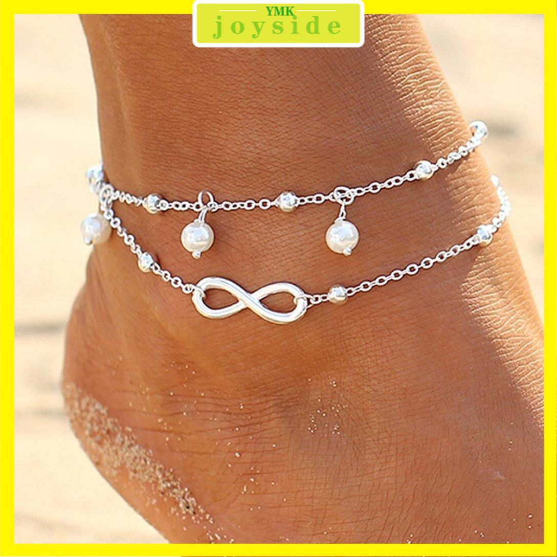 [Mã FAMAYFA giảm 10K đơn 50K] Lắc Chân Hợp Kim Hai Lớp Cho Nữ