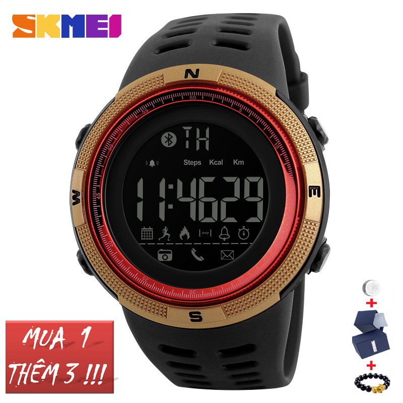 Đồng Hồ Điện Tử Nam SKMEI 1250 Dây Cao Su,Thiết Kế Mặt Tròn, Kết Nối Bluetooth Vô Cùng Hiện Đại_HÀNG CHÍNH HÃNG[FULLBOXƯ | BigBuy360 - bigbuy360.vn